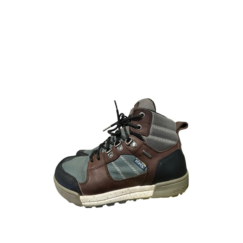 Lems Outlander Waterproof Iceberg Brown Blue Hiking Trail Boots L8 M6.5 Unisex